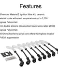 Get Your Classic Ride Looking Fresh With This 8 Piece Extreme Wire Sleeve Kit For GM LS And LT Engines Like LS2 LS3 LS4 LS7 That Fits Perfectly To Keep Your Spark Plug Wires Shiny Black And Ready For The Drag Strip. 8-piece black ignition wire kit with ceramic boots and silicone wires