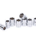 Heavy Duty Car Repair Socket Wrench Drive Head Kit With 3 8 Inch Quick Release Drive, chrome steel sockets.