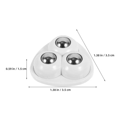 Heavy Duty Triple Ball Swivel Casters With Grippy Adhesive Mounts Quick No Drill Install For Sweet Rolling Desk Moves showing dimensions and design.