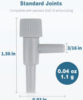 Diagram of Single Way Aquarium Air Control Valve for Three Sixteenth Inch ID Tubing Plastic Air Regulator with dimensions