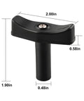 Manual Lift Knob Kit For Roof Vent Lift Arm Compatibility With Fan Tastic 4000R 5000 RBT And 8000 Series, black, dimensions marked