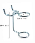 Close-up of metal double ring hook from 5 Piece Screwdriver Storage Rack With Double Ring Hooks For Nail Board Organizer Ideal For Hanging Screwdrivers Pliers And Small Tools In Kitchen Garage Or Workbench Setup Metal Shelf Hole Board Hardware