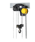 Portable 3 Ton Mini Chain Hoist Built With Slick Gears And Kickass Steel Chains For Tight Low Headroom Shops, with chains and hoisting hook.