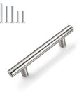 Six Pack Three Inch Hole Center Brushed Nickel T Bar Cabinet Pulls Stainless Steel Kitchen Cabinet Handles with screws