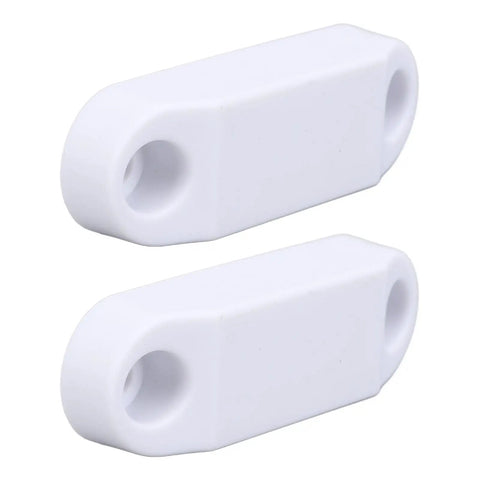 Magnetic Door Catch for RVs and Trailers, Strong Magnetic Closure Latch end view, durable white plastic material, 2-pack