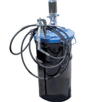 Heavy Hitter Air Operated Portable Grease Unit For 16 Gallon Containers With 50 To 1 Pump Ratio And 70 To 110 Psi Output on black drum.