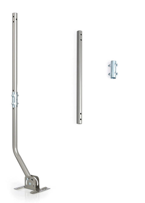 Beefy Universal Outdoor Mounting Pole For TV Antenna And Weather Station, Heavy Duty Aluminum Bracket with 49.5 Inch Extension Arm, Rustproof