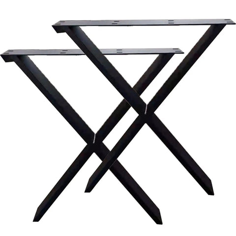 Heavy Duty X Shape 28 Inch Metal Table Legs Set Steel Coffee Bench Legs For DIY Furniture Side Tables And TV Stands Black Finish