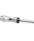 Super Cool Jiawu 1/2 In Compression Flush Trim Router Bit With Spiral Pattern Template And Top Bearing close-up view.