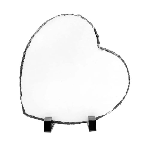 Heart Shaped Sublimation Slate Blank 7.9x7.9 Inch Rock Slate With Display Holder for Heat Press Printing, Ideal for Custom Photos