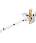 Killer Precision Miter Gauge With Sweet Brass Handle For Table Saw And Router Table Delivering Dead On Accuracy And Clean Woodworking Cuts Across Twenty Seven Angle Stops, showing the gauge with brass grip and adjustment features.