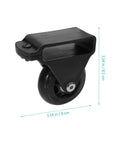 Telescopic Ladder Wheels And Retractable Wheel Casters Set For Folding Aluminum Ladders Smooth As Butter Rolling Replacement Tires close-up view of black rubber-coated caster wheel measuring 3.34x3.14 inches