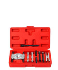 Bad Ass 9 Piece Two Jaw Bearing Separator Puller Kit For Auto Shops Mechanics Working On Car Engines Heavy Duty Removal Tool Set That Really Rips Out Bearings Fast Without Any Fuss Professional Grade And Ready To Rock, red case open