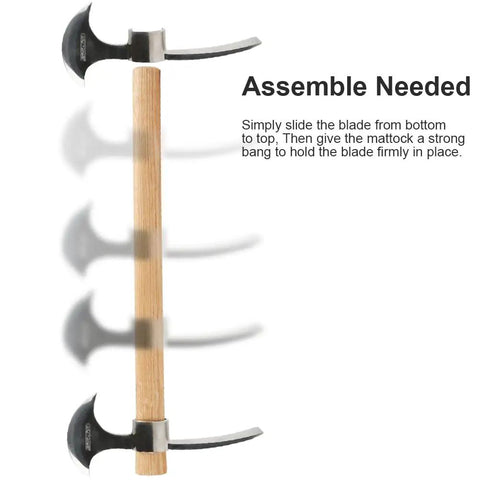 2 In 1 Garden Pickaxe And Mattock Tool 16 Inch Stainless Steel Hatchet Axe Assembly Instruction