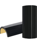 Heavy Duty Self Adhesive Garage Wall Corner Guard With Thick Eva Foam Pad To Shield Your Rig Door From Bad Hits And Bumper Scrapes Quick Peel Stick Edge Padding displayed in a curved and flat shape.