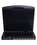 Professional Grade 19 Inch Rackmount Kvm Console Featuring 8 Port Switch Integrated Vga Tft Display USB Keyboard Touchpad rear view.