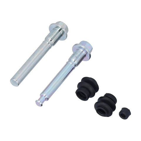 Premium Rear Brake Caliper Slider Pins Kit Replaces BCF1402A For Ford Falcon Models 02-12 Anti Corrosion Metal And Rubber Guide Pin Set Ensures Smooth Shifting And Killer Stopping Power No More Squeaky Brakes Here: two metal slider pins with rubber boots