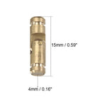 Hidden Brass Tone Cylinder Hinge For Small Boxes And Cases, Folding Concealed 4mm X 15mm Hinge, Solid Copper Core