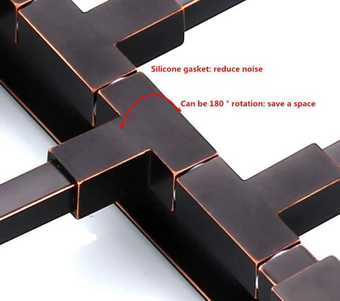 Close-up of Oil Rubbed Bronze 4 Arm Swivel Towel Rack Wall Mount With Hooks For Bathroom Door And Kitchen detail