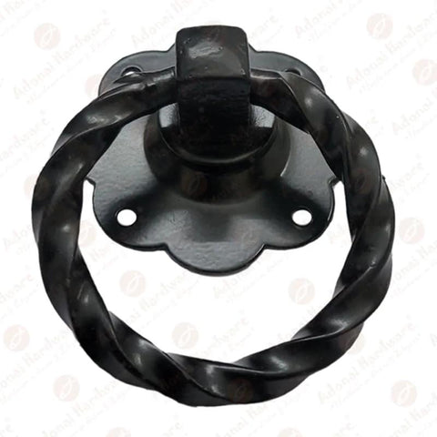 Antique Wrought Iron Cabinet Ring Drop Pulls Matte Black Finish 2 Pack For Vintage Wood Doors Cabinets And Furniture