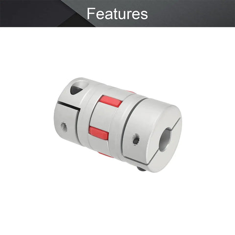 Beefy Aluminum Shaft Coupling 12.7mm To 12.7mm Bore Flexible Coupler 66x40mm M6 Thread 13,000 RPM Max Torque 64Nm Peak 32Nm Rated Oxidized Finish Great For CNC Stepper And Servo Builds, silver flexible shaft coupling with red insert