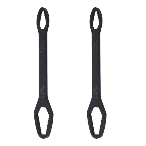 Double End Self Tightening Wrench Set For 8 To 22mm 2 Piece Handy Tool Kit in black finish