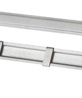Premium Heavy Duty Prong Fastener Set Top Shelf Binding Clips For Documents And Paper Organization Quick Snap Two Piece Self Locking Design Rock Solid Storage Hardware Silver Finish Box Of Fifty, shown from the side.