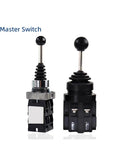 Master Switch, Heavy Duty Rod End Bearing Link For High Load Machinery With Four Way Self Locking Rocker Selector Switch NO NC Power Toggle Cross Reset For Tower Cranes And Industrial Equipment M3 To M12 Size Options