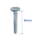 64mm bolt from 20 Pc M8 T Slot Bolts 1.5 Inch Long With 5 Pc 6 Star Knobs For T Track, Woodworking Jigs And Feather Boards
