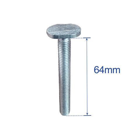 64mm bolt from 20 Pc M8 T Slot Bolts 1.5 Inch Long With 5 Pc 6 Star Knobs For T Track, Woodworking Jigs And Feather Boards