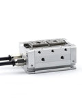 Heavy Duty Thin Finger Air Cylinder Actuator Built Like A Tank For Tight Bay Installations, 16mm bore, aluminum body.