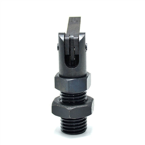 Heavy Duty Index Plunger Pin With Ergonomic L Handle For Dead On Alignment In Pro Garages And Workshop Sheds Smooth Action Metric Threaded Steel Build Quality, detailed view of the steel pin.