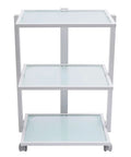Three Tier Beauty Cart On Wheels With Heavy Duty 330 Lb Capacity All Purpose Rolling Trolley Organizer For Salon Spa Bathroom Laundry