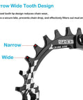 104 BCD Narrow Wide Bike Chainring For 1X Drivetrain 30T To 52T Range with tooth design detail and sprocket bolts.