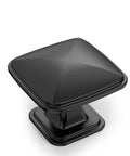 Square design of 25 Pack Matte Black Cupboard Drawer Knobs for Kitchen Cabinets and Dressers Zinc Alloy Single Hole Cabinet Handles