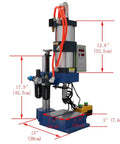 Shop Approved Pneumatic Punch Press With Digital Display Controller And Adjustable Cylinder Stroke For Sharp Sheet Metal Cutting One Ton Squeeze Power Dual Trigger Controls, 17.9in height, precise metal work.