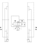 Technical drawing of Zinc Alloy 180 Degree 3D Adjustable Concealed Door Hinge dimensions.