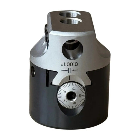 2 Inch Boring Head With MT2 Shank, 3/8-16 Thread, 1/2 Inch Boring Bar Set showing precision 0.001 Inch Graduation visible on head