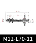 M12-11 Series Big Head Pneumatic Manipulator Rubber Sucker Silicone Industrial Vacuum Suction Cup Mount side view with dimensions