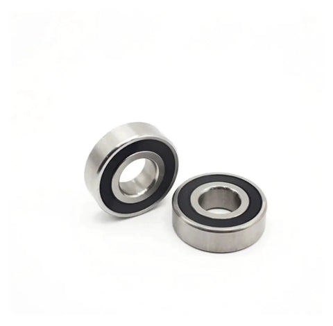 Beefy Heavy Duty Stainless Steel Deep Groove Ball Bearing 25x47x12 mm ABEC 5 S6005 2RS S6005RS with double rubber cover, two shown.