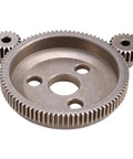 Beefy 86T Metal Spur Gear Set With 17T 19T 21T Pinions for 1/10 Scale 2WD RC Cars, close-up view of metal gears