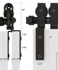 Sliding Barn Door Hardware Kit For Double Wooden Doors, 6FT Single Track System, Easy To Install, Super Sturdy Carbon Steel