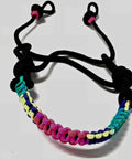 Rainbow And Black Bitless Bosal Attachment For Your Headstall Easy Clip On Bitless Horse Tack Affordable Way To Ride Bitless Reins Attach To Bottom Loop Snug Quick Connection Durable.