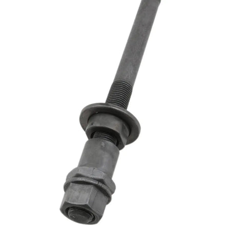 Rear Bicycle Hub Axle For Multi Speed Systems, 185mm 7.28in Length, Three Eighths Inch, Black Conical Lock Nut Washer Kit, 1 Piece