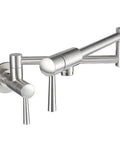 Stainless Steel Pot Filler Faucet Wall Mount Folding Stretchable With Single Hole And Two Handles Rust Resistant SUS 304 Kitchen Tap