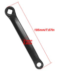 Black Beefy 170mm Left Steel Crank Arm for bikes with diamond hole, shown with dimensions in red.