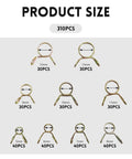 Sizes of Heavy Duty Spring Hose Clamps Kit 310 Pieces 5 To 13mm Double Wire Fuel Line Clamps. Image shows varied clamp sizes.