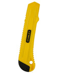 Basic Snap Off Blade Knife, 18 Millimeter Utility Cutter For Light Duty Cutting, yellow and black handle visible