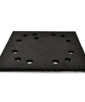 Premium One Quarter Sheet Adhesive Square Sanding Pads With Eight Vacuum Holes For Dewalt And Black Decker Orbitals, black sticky base close-up