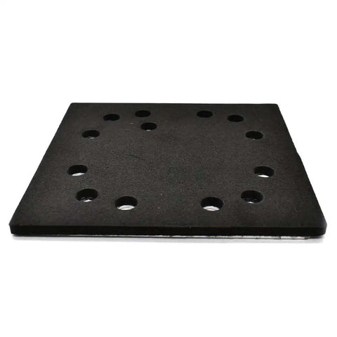 Premium One Quarter Sheet Adhesive Square Sanding Pads With Eight Vacuum Holes For Dewalt And Black Decker Orbitals, black sticky base close-up